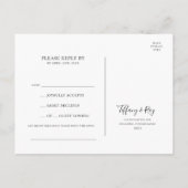 シンプルRSVPエレガントポストカード ポストカード (裏面)