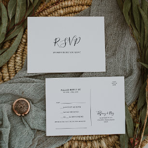 シンプルRSVPエレガントポストカード ポストカード