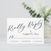 シンプルRSVPカーエレガントドにモダンお返事を 出欠カード (スタンド正面)