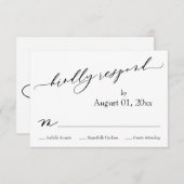 シンプルRSVPカーエレガントドにモダン親切に返信する 出欠カード (正面/裏面)