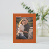 シンプルRust Orange BUDGET結婚の写真招待状 (スタンド正面)