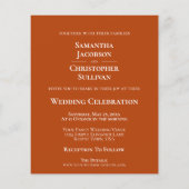 シンプルRust Orange BUDGET結婚の写真招待状 (裏面)