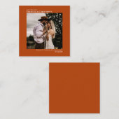 シンプルRust Orange Wedding Save the Date Photo ノートカード (正面/裏面)