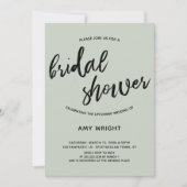 シンプルSageのモダンブライダルシャワー 招待状 (正面)