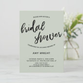 シンプルSageのモダンブライダルシャワー 招待状 (スタンド正面)