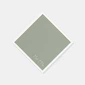 シンプルSageスクリプト名の結婚カクテル スタンダードカクテルナプキン (角)