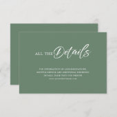 シンプルSage Greenの詳細上のブラックスクリプ結婚ト 招待状 (正面/裏面)