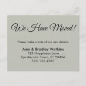 シンプルSage Green住所の変更を移動 エンクロージャーカード (正面)