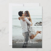 シンプルSage Green写真QRコードRSVP結婚's 招待状 (裏面)