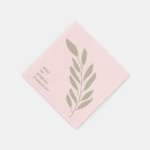 シンプルSage Green葉名結婚名 スタンダードカクテルナプキン (角)