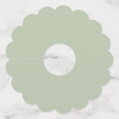 シンプルSage Green葉名結婚名 ワイングラスタグ (裏面)