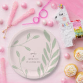 シンプルSage Green葉名Date Pink's 結婚. ペーパープレート (パーティー)