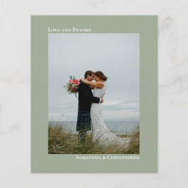シンプルSage Green BUDGETの結婚写真ありがとう