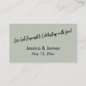 シンプルSage Green RSVPカジュアルエンクロージャカード エンクロージャーカード (裏面)