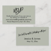 シンプルSage Green RSVPカジュアルエンクロージャカード エンクロージャーカード (正面/裏面)