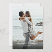 シンプルSage Green Script写真QRコード結婚s 招待状 (正面)