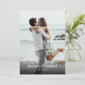 シンプルSage Green Script写真QRコード結婚s 招待状 (スタンド正面)