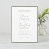 シンプルSage Green Script Photo結婚's 招待状 (スタンド正面)