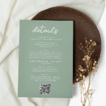 シンプルSage Green Script QRコードの結婚詳細