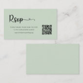 シンプルSage Wedding RSVP Webサイトエンクロージャカード エンクロージャーカード (正面/裏面)