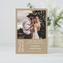 シンプルSandy Tanミニマモダンリスト結婚写真 セーブザデート