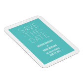 シンプルSave the Date Magnet、ターコイズ マグネット (右側)