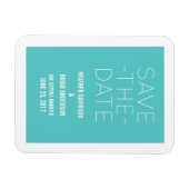 シンプルSave the Date Magnet、ターコイズ マグネット (横)