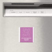 シンプルSave the Date Magnet、明るい赤紫色 マグネット (インサイチュ (食洗機))