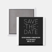 シンプルSave the Date Magnet, Black マグネット (正面/裏面)