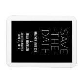 シンプルSave the Date Magnet, Black マグネット (横)