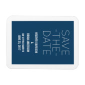 シンプルSave the Date Magnet, Blue マグネット (横)