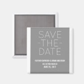 シンプルSave the Date Magnet, Gray マグネット (正面/裏面)
