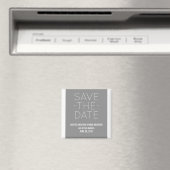 シンプルSave the Date Magnet, Gray マグネット (インサイチュ (食洗機))