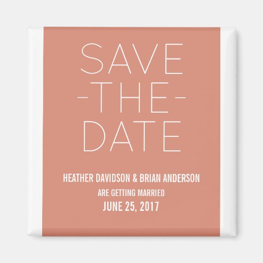 シンプルSave the Date Magnet, Orange マグネット (正面)