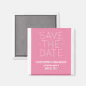 シンプルSave the Date Magnet, Pink マグネット (正面/裏面)