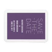 シンプルSave the Date Magnet, Purple マグネット (横)