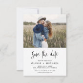 シンプルSave the Date Photo Minimalist セーブザデート (裏面)