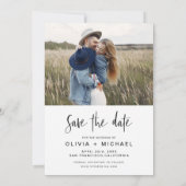 シンプルSave the Date Photo Minimalist セーブザデート (裏面)