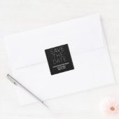 シンプルSave the Date Stickers, Black スクエアシール (封筒)