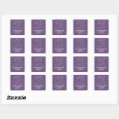 シンプルSave the Date Stickers, Purple スクエアシール (シート)