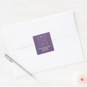 シンプルSave the Date Stickers, Purple スクエアシール (封筒)