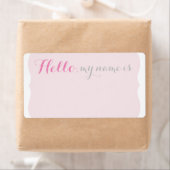 シンプルScalloped Nameタグ – ピンクかわいらし色 ラベル (インサイチュ)