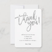 シンプルSCRIPTありがとうシルバーグリッタータイプ 招待状 (正面)