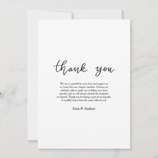 シンプルScriptのカップル結婚写真に感謝 (裏面)