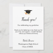 シンプルScriptの卒業感謝していメッセージ サンキューカード (正面)