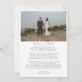 シンプルScriptの結婚写真サンキューカード サンキューカード (裏面)