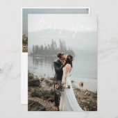 シンプルScriptの結婚写真サンキューカード サンキューカード (正面/裏面)