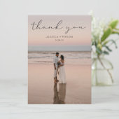 シンプルScriptの結婚写真サンキューカード サンキューカード (スタンド正面)