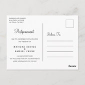 シンプルScriptの結婚延期のお知らせ ポストカード (裏面)