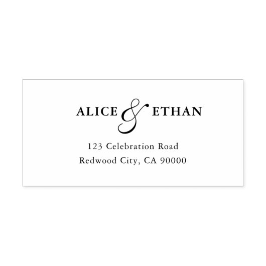 シンプルScriptアンパサンド結婚の差出人住所 セルフインキングスタンプ (デザイン)